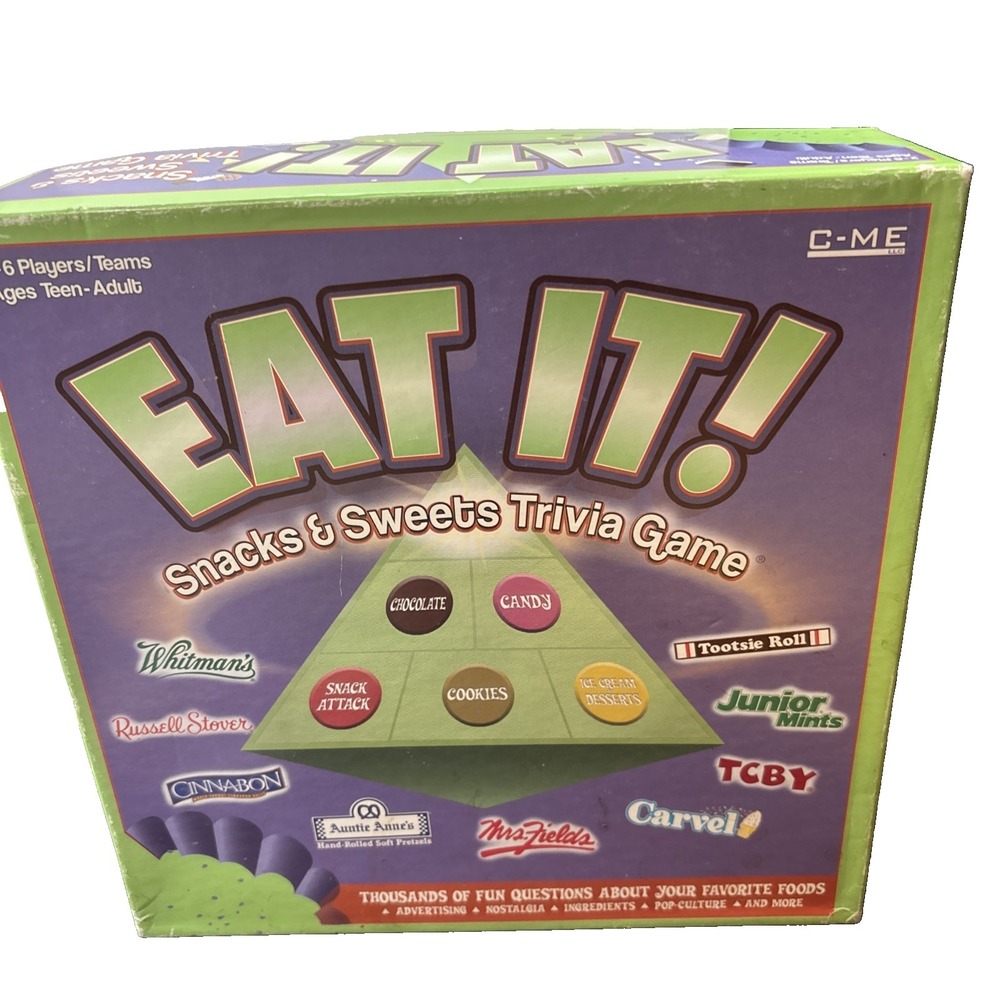 Vintage 2004 EAT IT! BOARD GAME Snacks & Sweets &‎ Candy TRIVIA - 100% Complete!